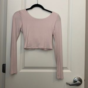 Laced Back Long-Sleeved Crop Top